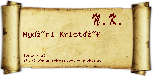 Nyári Kristóf névjegykártya
