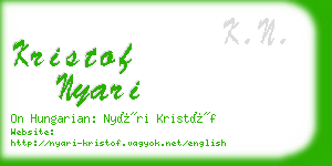 kristof nyari business card
